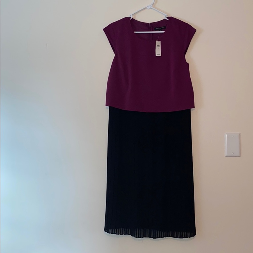 Banana Republic Plum Top with Black Skirt Two-Piece Dress